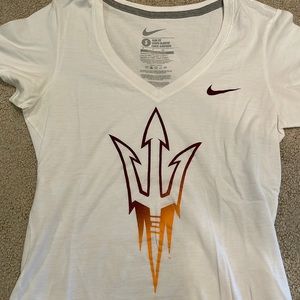 Short sleeve white v neck - Arizona state university